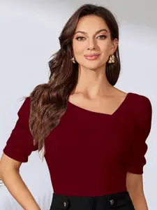 Dream Beauty Fashion V-Neck Puff Sleeves Top