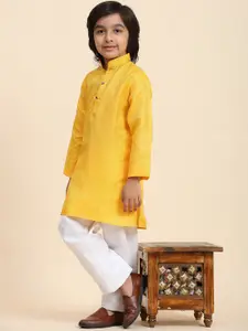 Pro-Ethic STYLE DEVELOPER Boys Geometric Woven Design Regular Cotton Kurta With Pyjamas