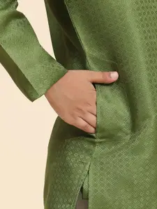 Pro-Ethic STYLE DEVELOPER Boys Geometric Woven Design Regular Cotton Kurta With Pyjamas