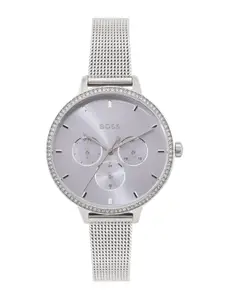 BOSS Women Prime Embellished Dial & Stainless Steel Bracelet Straps Analogue Watch 1502662