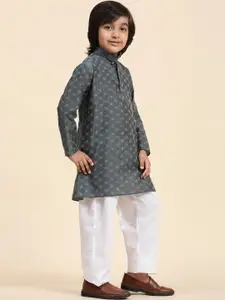 Pro-Ethic STYLE DEVELOPER Boys Checked Regular Pure Cotton Kurta With Pyjamas