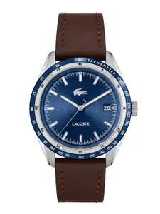 Lacoste Men Everett Leather Straps Analogue Tachymeter Watch 2011310