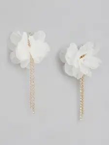 Forever New Ray Petal Stone Floral  Artificial Stones Studded Drop Earrings