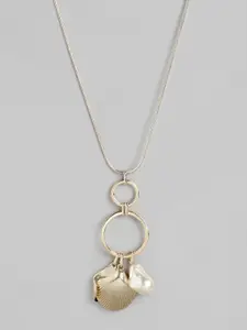 Forever New Women Gold-Plated Pearl Studded Pendant with Chain