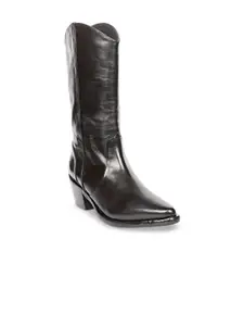 Saint G Women High Top Leather Block Heeled Regular Boots