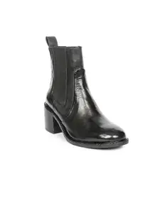 Saint G Women Mid Top Leather Block-Heel Chelsea Boots
