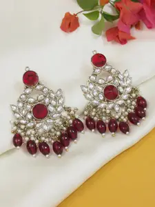 I Jewels Gold-Plated Kundan Studded Contemporary Chandbali