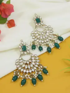 I Jewels Gold-Plated Kundan Studded Contemporary Chandbali