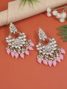 I Jewels Gold-Plated Kundan Studded Contemporary Chandbali