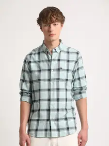 THE BEAR HOUSE Tartan Checks Slim Fit Pure Cotton Casual Shirt