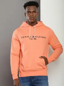 Tommy Hilfiger Brand Logo Printed Hooded Cotton Sweatshirt