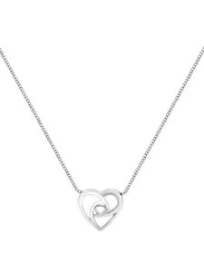 Kicky And Perky 925 Sterling Silver-Plated & Heart Shape Pendant With Chain