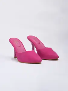 Street Style Store Pointed Toe Slim Heel Mules