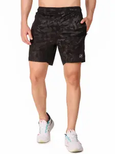 REDESIGN Men Mid-Rise Camouflage Printed Sports Shorts