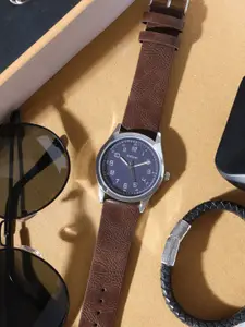 FCUK Men Leather Straps Analogue Watch FK00016B