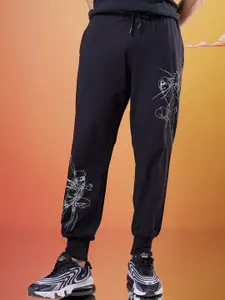 Bewakoof Official Naruto Merchandise The Rivals Graphic Printed Super Loose Fit Joggers