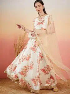 Sangria Floral Printed Changra Lehenga Choli with Dupatta