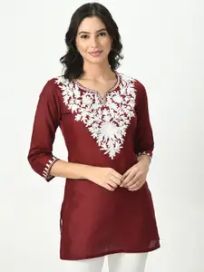 KALINI Floral Embroidered Cotton Kurti