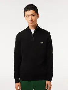 Lacoste Mock Collar Cotton Pullover Sweater