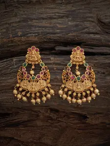 Kushal's Fashion Jewellery Gold-Plated Classic Antique Drop Earrings