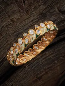 Kushal's Fashion Jewellery Gold-plated Kundan Stone-Studded Bangle
