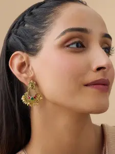 Kushal's Fashion Jewellery 92.5 Pure Silver Gold-Plated Classic Chandbalis