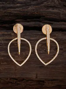Kushal's Fashion Jewellery Gold Plated Cubic Zirconia Stone Studded Hoop Earrings