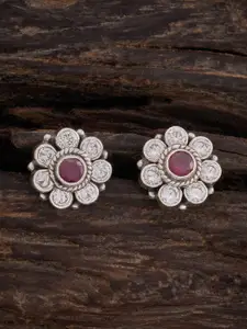 Kushal's Fashion Jewellery Rhodium-Plated Classic Silver Stud Earrings