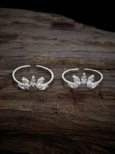 Kushal's Fashion Jewellery Set Of 2 Rhodium Plated Toe Ring