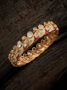 Kushal's Fashion Jewellery Embellished Bridal  Gold-Toned Kundan-Studded Bangle