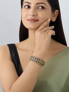 Kushal's Fashion Jewellery Embellished Bridal  Kundan Stone Studded Bangle