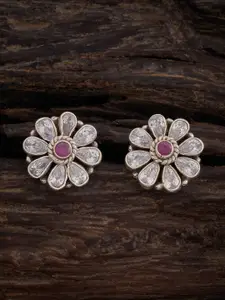 Kushal's Fashion Jewellery 92.5 Pure Silver Classic Rhodium Plated Studs Earrings