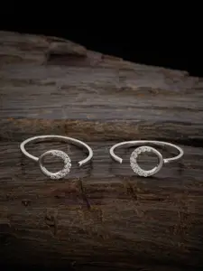 Kushal's Fashion Jewellery Rhodium Plated Toe Ring
