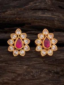 Kushal's Fashion Jewellery 92.5 Pure Silver Gold-Plated Classic Studs Earrings
