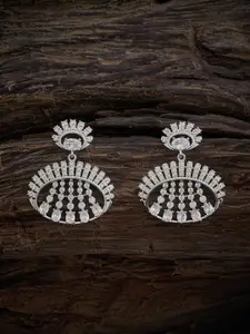 Kushal's Fashion Jewellery Rhodium-Plated Contemporary Drop Earrings