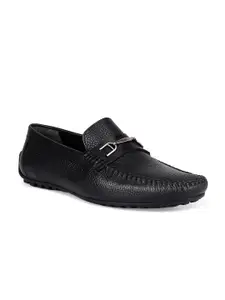 ROSSO BRUNELLO Men Textured Leather Driving Shoes