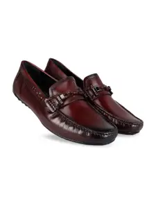 ROSSO BRUNELLO Men Buckled Leather Driving Shoes