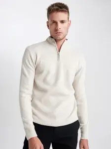 DeFacto Mock Collar Half Zipper Acrylic Pullover Sweater