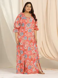FASHION DREAM Plus Size Floral Printed Maxi Dress