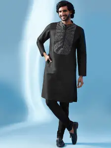 KISAH Yoke Design Regular Thread Work Kurta with Churidar