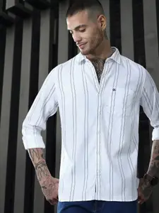 WROGN Slim Fit Striped Casual Shirt