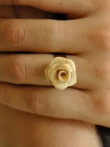 BeAbhika Gold-Plated Adjustable Finger Ring