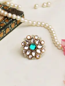 BeAbhika Kundan Studded Adjustable Finger Ring