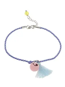 Lyla Stainless Steel & Smiley Charm Anklet