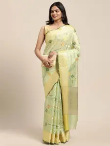PTIEPL Banarasi Silk Works Geometric Woven Design Zari Banarasi Saree