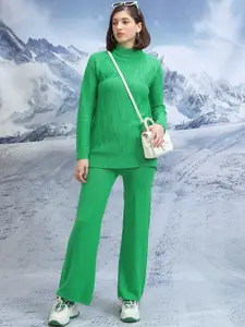 Tokyo Talkies Self Designed Mock Neck Acrylic Relaxed Fit Pullover