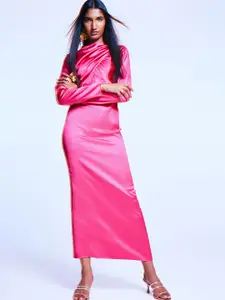 H&M Draped Satin Dress