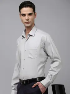 Van Heusen Custom Fit Textured Opaque Pure Cotton Formal Shirt