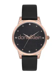 Daniel Klein Women Textured Dial & Leather Straps Analogue Watch DK.1.12693-1