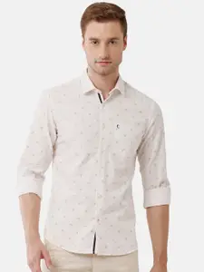 CAVALLO by Linen Club Conversational Printed Linen Casual Shirt